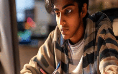 Student taking an online JIPMAT aptitude test